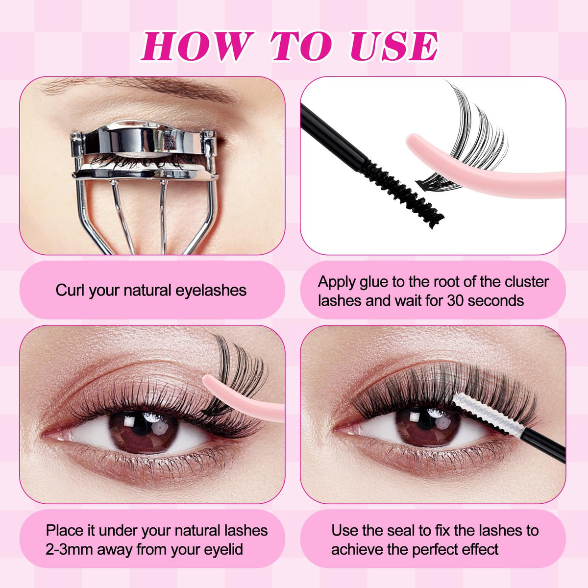 FADLASH DIY Lash Clusters Individual Eyeslash Extensions D Curl 280PCS Natural Eyelash Clusters Soft Band Wispy Volume Eyelash Extension for Beginners DIY at Home (40D-0.07-D, 8-16mm) FADLASH