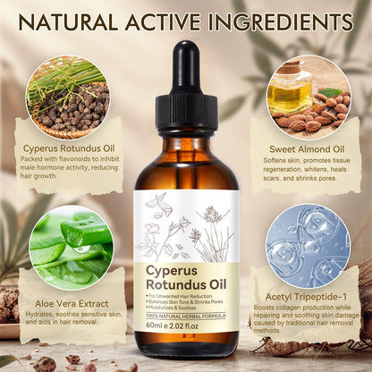 Cyperus Rotundus Oil, Natural for Reducing Body Hair Growth, Cyperus Rotundus Oil for Hair Removal, Reduces Unwanted Hair Growth, Reducing Body Hair Growth, Shrink Pores - 2.02 Fl Oz DLOMFVFQ