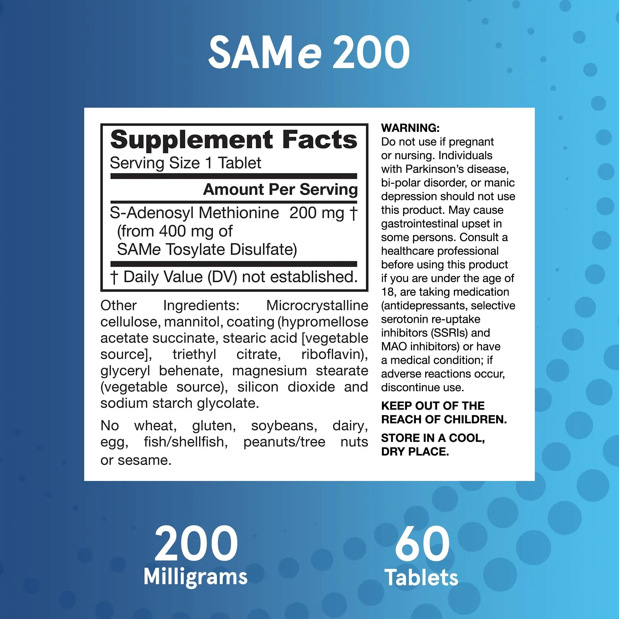 Jarrow Formulas® Same 200 mg, Supports Joint Health, Liver Function, Brain Metabolism, 60 Tablets, Up to A 60 Day Supply Jarrow Formulas buy australia supplements