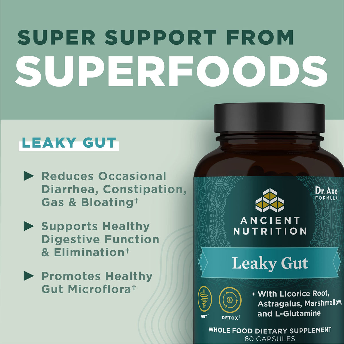 Ancient Nutrition Gut Health Supplement Leaky Gut Capsules, 60ctFormulated with Licorice Ancient Nutrition