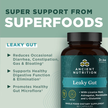 Ancient Nutrition Gut Health Supplement Leaky Gut Capsules, 60ctFormulated with Licorice Ancient Nutrition