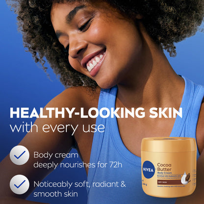 NIVEA Cocoa Butter Body Cream with Hyaluronic Acid, 16 OZ NIVEA