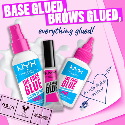 NYX PROFESSIONAL MAKEUP The Face Glue Setting Spray, Transfer-Resistant Waterproof Setting Spray, Up to 24HR Make Up Wear NYX PROFESSIONAL MAKEUP
