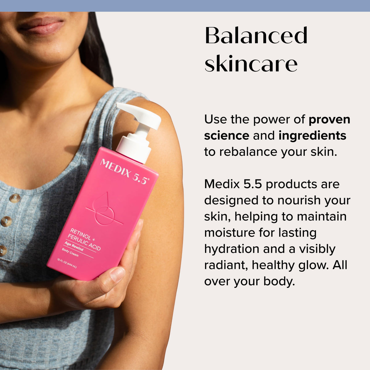 Medix 5.5 Retinol Body Lotion Firming Moisturizer | Crepey Skincare Treatment | Retinol Body Cream | Anti Aging Firming Cream For Women Targets Look Of Crepe Skin, Wrinkles, & Sagging Skin, 15 Fl Oz Medix 5.5