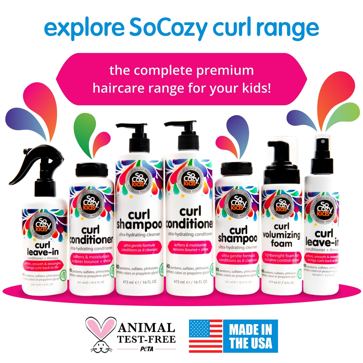 So Cozy Leave In Conditioner Spray (8 Fl Oz) Paraben-Free Detangler for Kids' Curly Hair, Deep Conditioner & Tangle-Free Curls, Gentle & Nourishing with Keratin, Vitamin B5, Olive Oil & Jojoba Oil Gsupps Australia