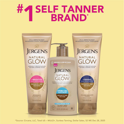 Jergens Natural Glow Hydra Gel Self Tanner, Medium to Deep, 8.3 fl oz Jergens