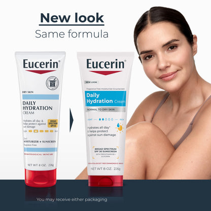 Eucerin Daily Hydration Cream, Broad Spectrum SPF 30, 8 OZ Eucerin