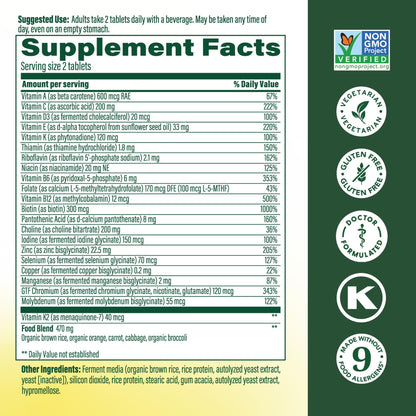 MegaFood Men's Advanced Multivitamin for Men - Doctor -Formulated - Choline, Vitamin B12, Vitamin D, Vitamin C & Zinc - Brain Health & Immune Support