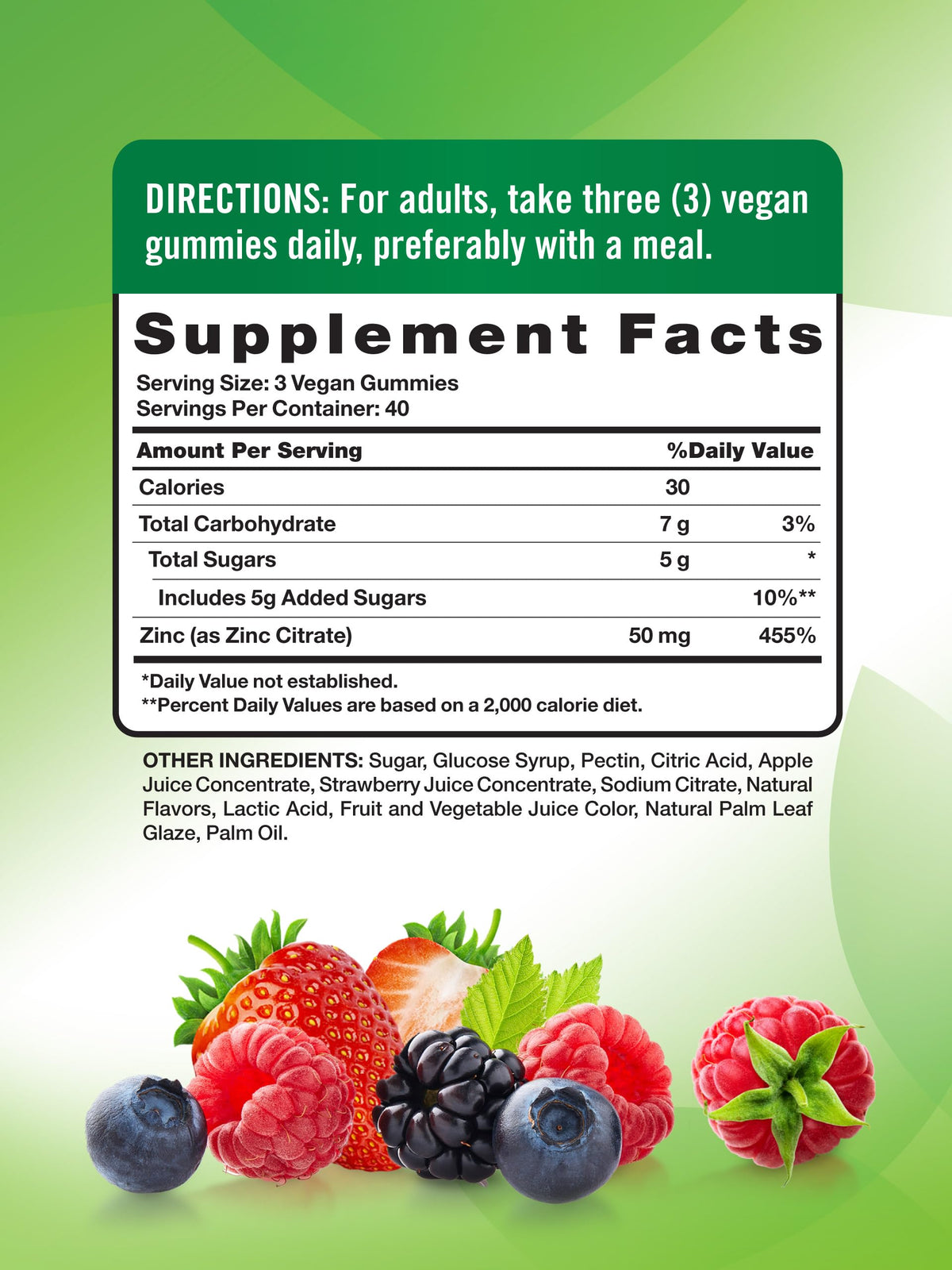 Nature's Truth Zinc Gummies for Adults | 50mg | 120 Count | Vegan, Non-GMO & Gluten Free Supplement | Mixed Berry Flavor Nature's Truth