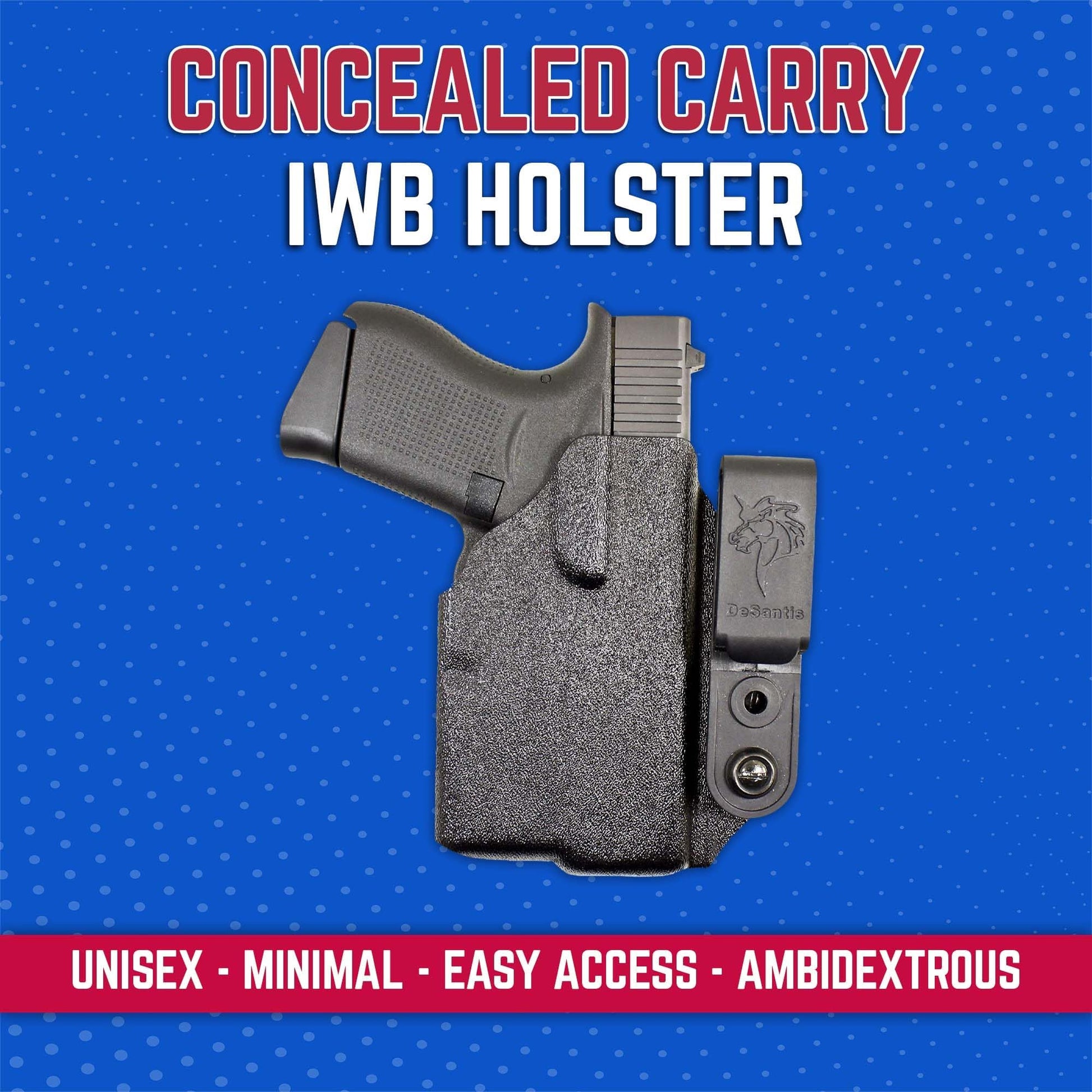 DeSantis Slim-Tuk - IWB Holster for Men and Women, Pistol Holster for Concealed Carry, Suitable for Appendix Wear, Ambidextrous, Made with Kydex, Adjustable Tension, Tuckable 360 C-Clip Gsupps Australia