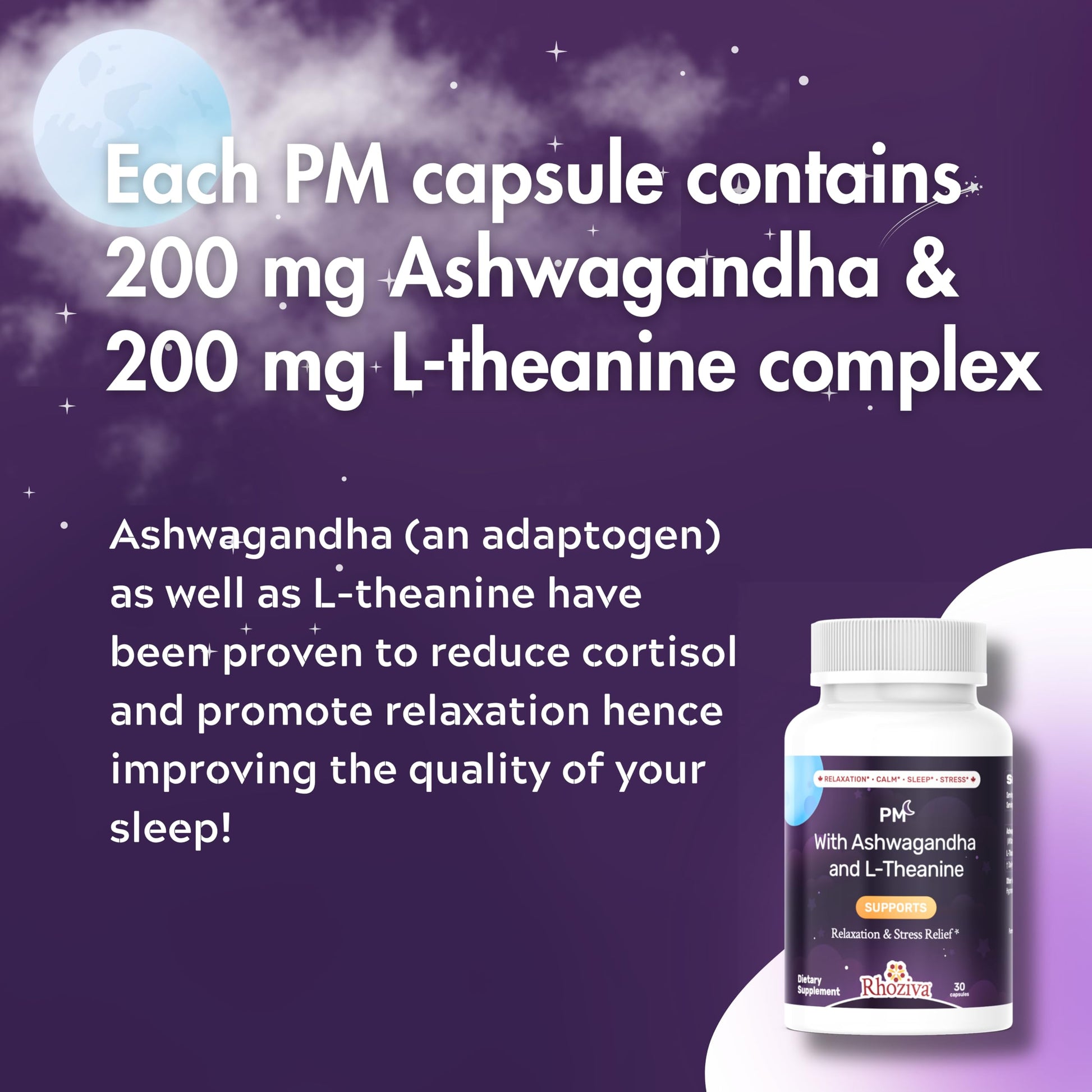 AM PM Multivitamin - Cortisol Supplements for Women and Men with L-Theanine, Ashwagandha - Rhodiola Rosea Supplement 200mg - Vitamin B Complex - Nootropics - Day and Night Vitamins for Women & Men Rhoziva buy australia supplements