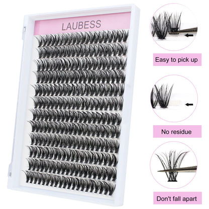 Cluster Lashes 40D Eyelash Clusters Mixed Tray Wispy Lash Clusters Extensions D Cluster Eyelash Extensions Individual Lashes DIY Lash Extension (40D-0.07D-9-16mm) LAUBESS