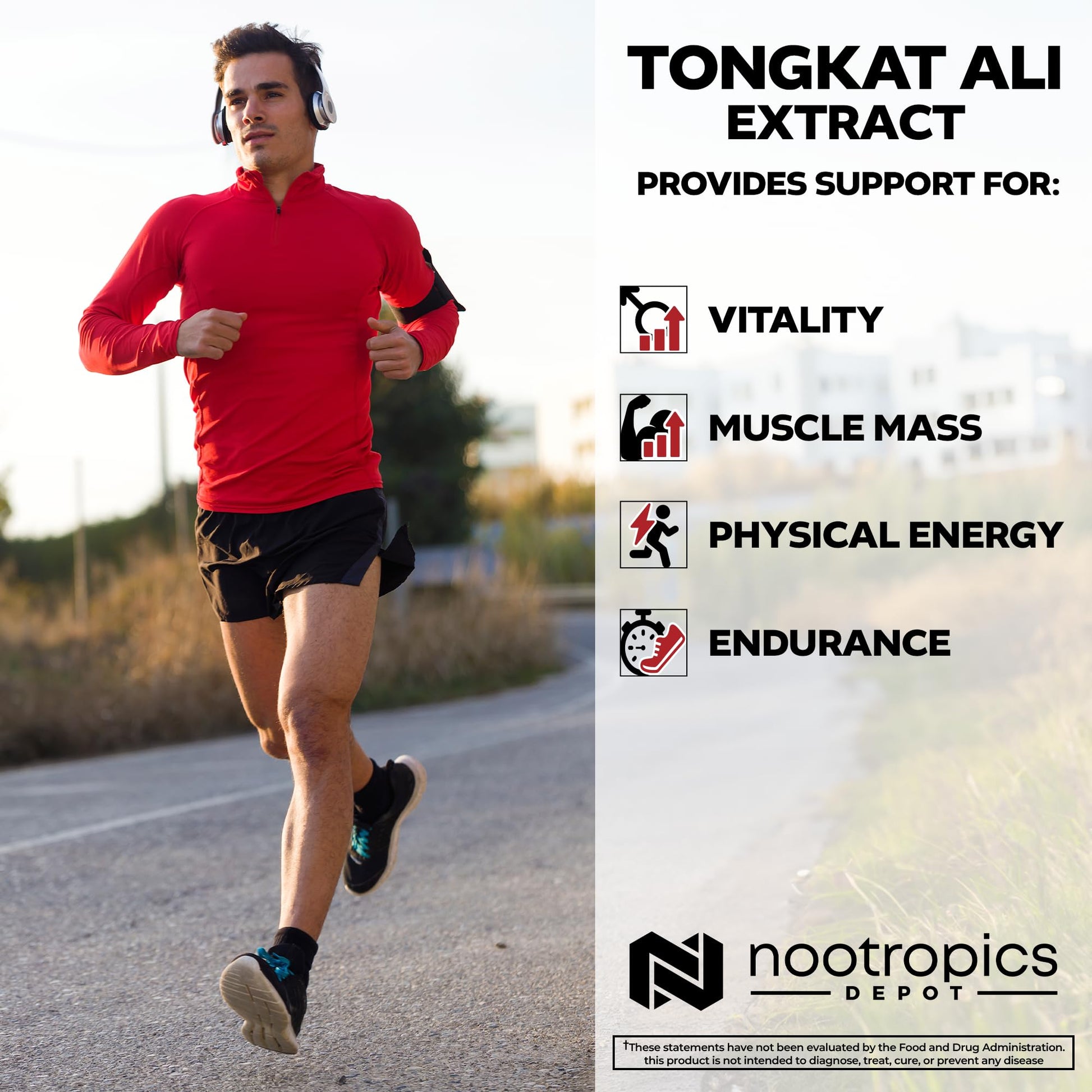 Depot Tongkat Ali Extract Capsules | 100mg | 60 Count | 10% Eurycomanone by HPTLC | Eurycoma longifolia Root Extract Nootropics Depot buy australia supplements