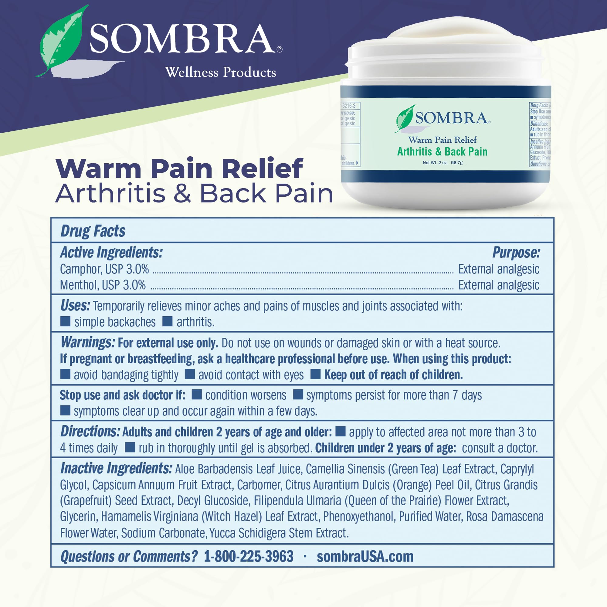 Sombra Warm & Cool Pain Relief Gel, Warm Relief for Arthritis and Chronic Pain Pre-Workout Muscle Rub, Cold for Swelling, Soreness, Post-Workout, Free of Artificial Fragrances, 2oz Per Jar Sombra buy australia supplements