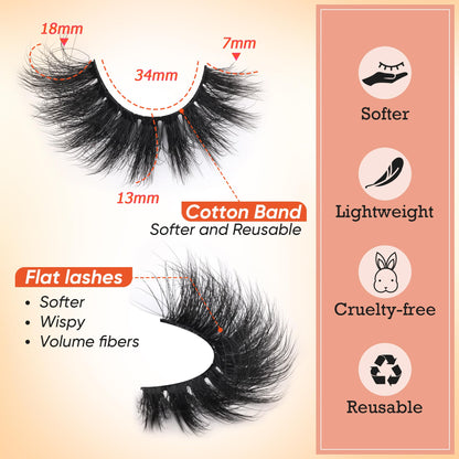Mink Lashes Full Volume False Eyelashes 18mm Dramatic Faux Mink Eyelashes Natural Look Cat Eye Volume Eye Lashes Multipack by Focipeysa Focipeysa