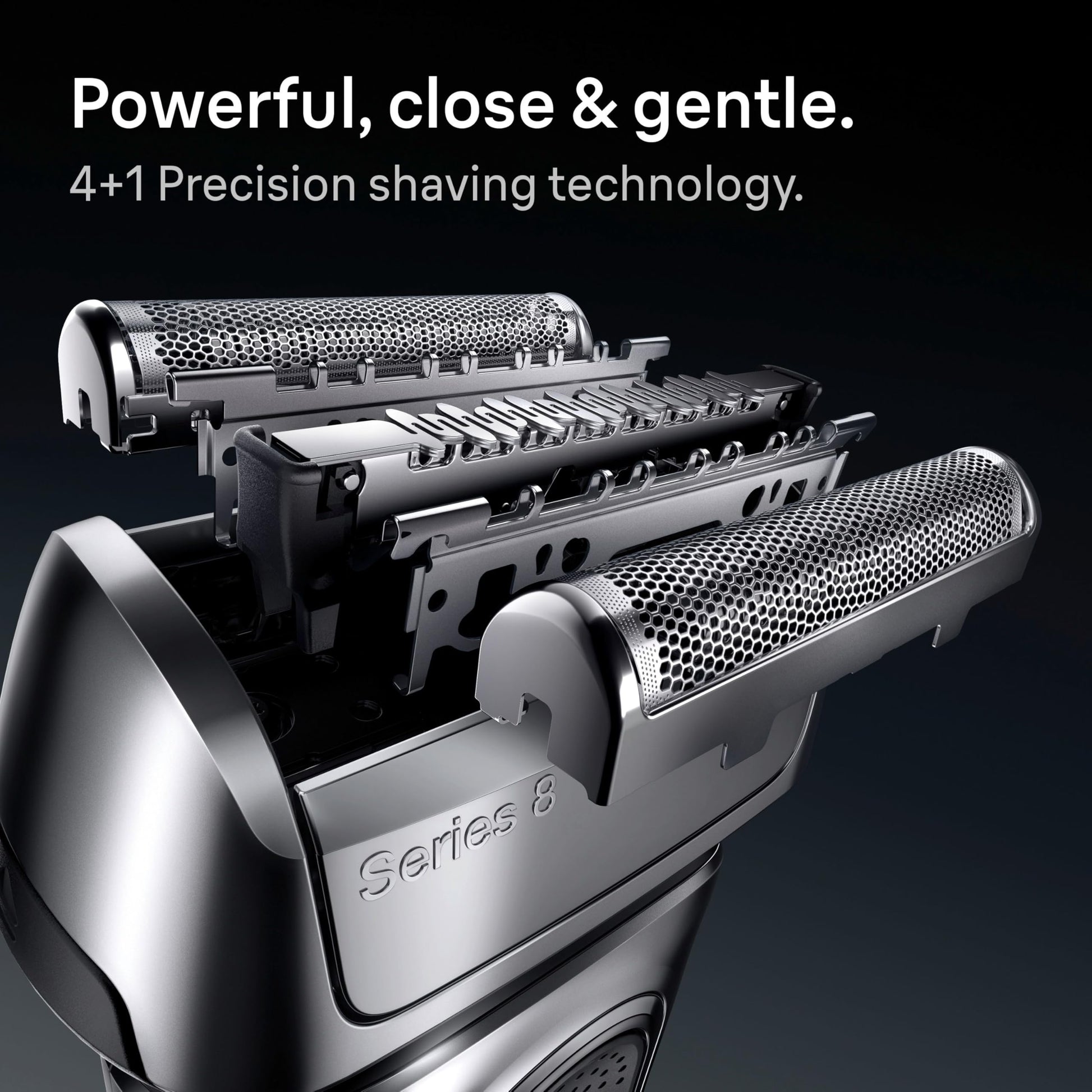 Braun Series 8 Electric Razor for Men, with 4+1 Shaving Elements & Precision Long Hair Trimmer, Close & Gentle Even on Dense Beards, Wet & Dry Electric Razor with 60min Runtime, 8517s Galvano Silver Gsupps Australia