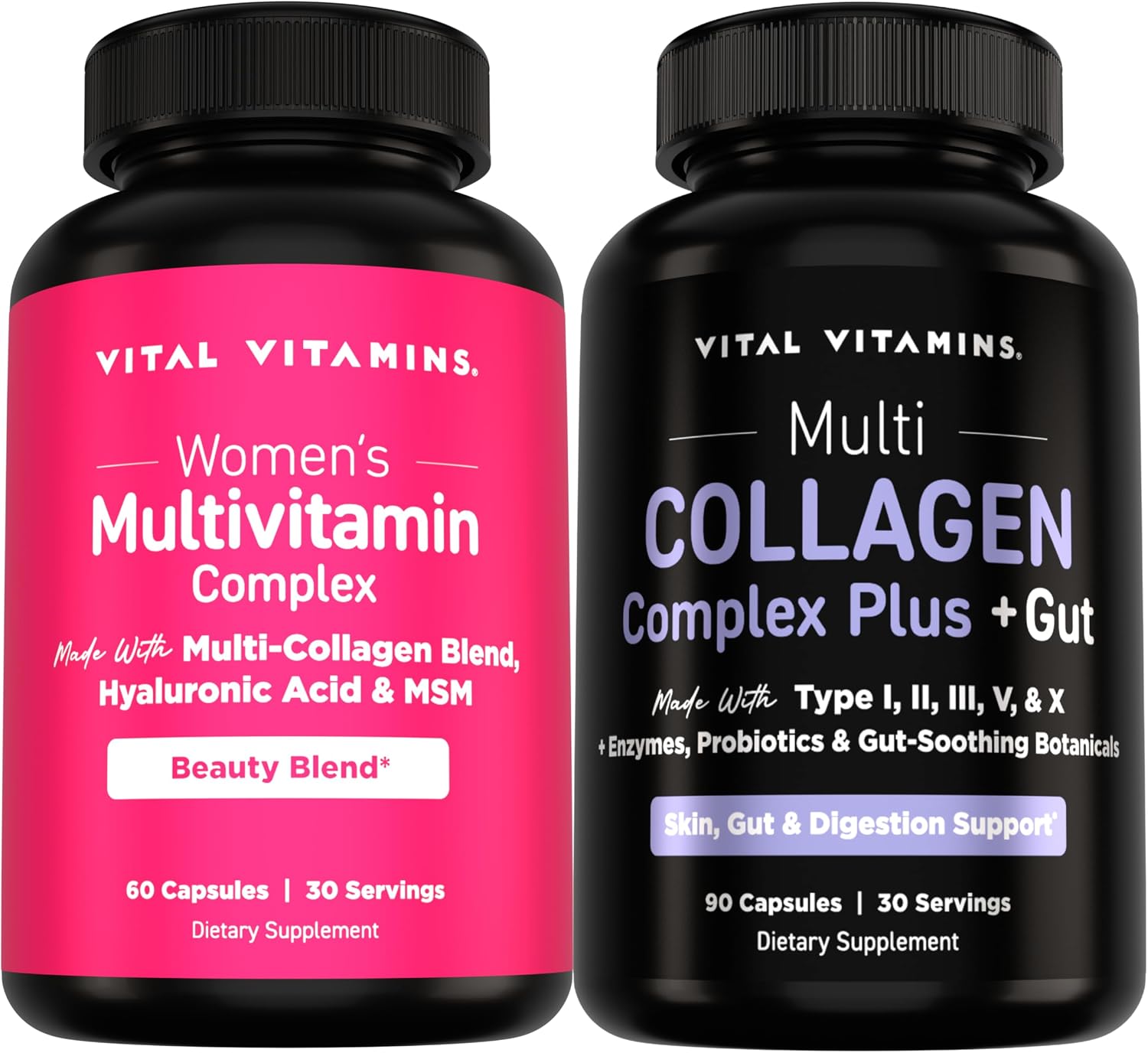 Vital Vitamins Women's Multivitamin 60 ct + Multi Collagen Complex Plus + Gut 90 ct Gsupps Australia
