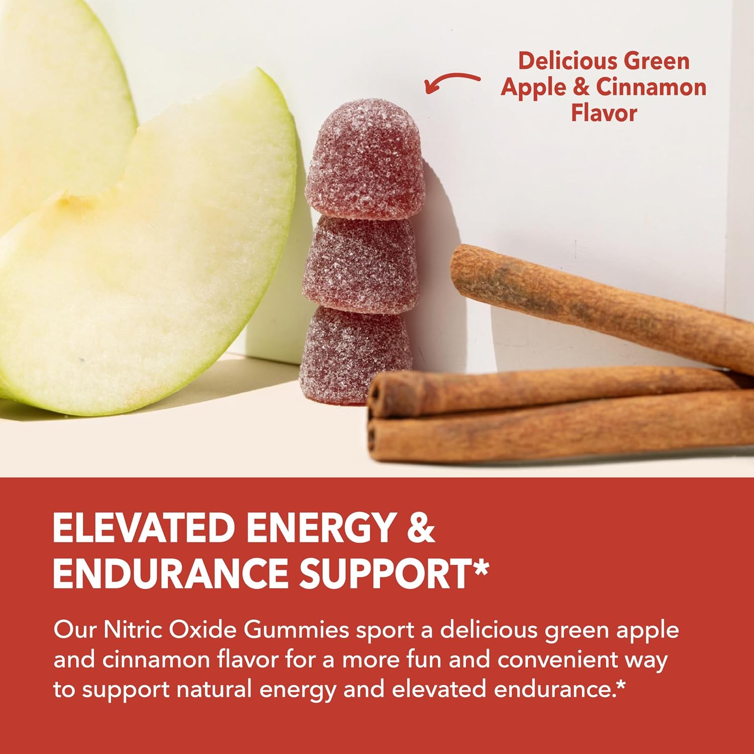 Nitric Oxide Beet Root Gummies with L-Arginine, NO Gummies, 90 Count | Vegan, Non-GMO Nitric Oxide Supplement for Energy, Endurance, and Recovery, Green Apple and Cinnamon Flavor, 30 Servings Gsupps Australia