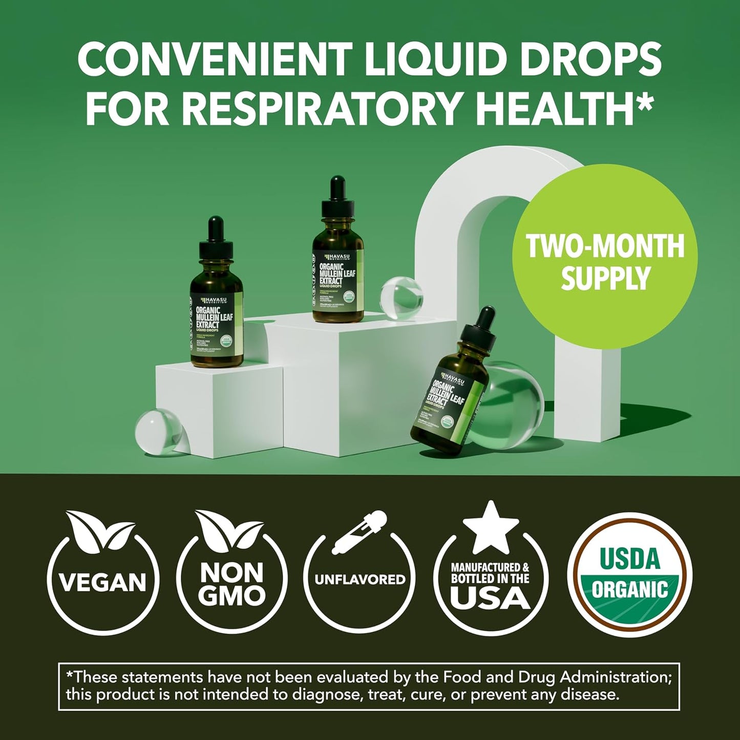 Mullein Drops for Lungs, USDA Organic Mullein Leaf Extract, 2 Fl Oz | Respiratory Health and Lung Support Supplement, 2 Fl Oz, Vegan, Non-GMO, and Alcohol Free, Herbal Tincture, 60 Servings Gsupps Australia