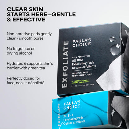 Paula's Choice SKIN PERFECTING 2% BHA Salicylic Acid Exfoliating Pads,10 Ct Paula's Choice