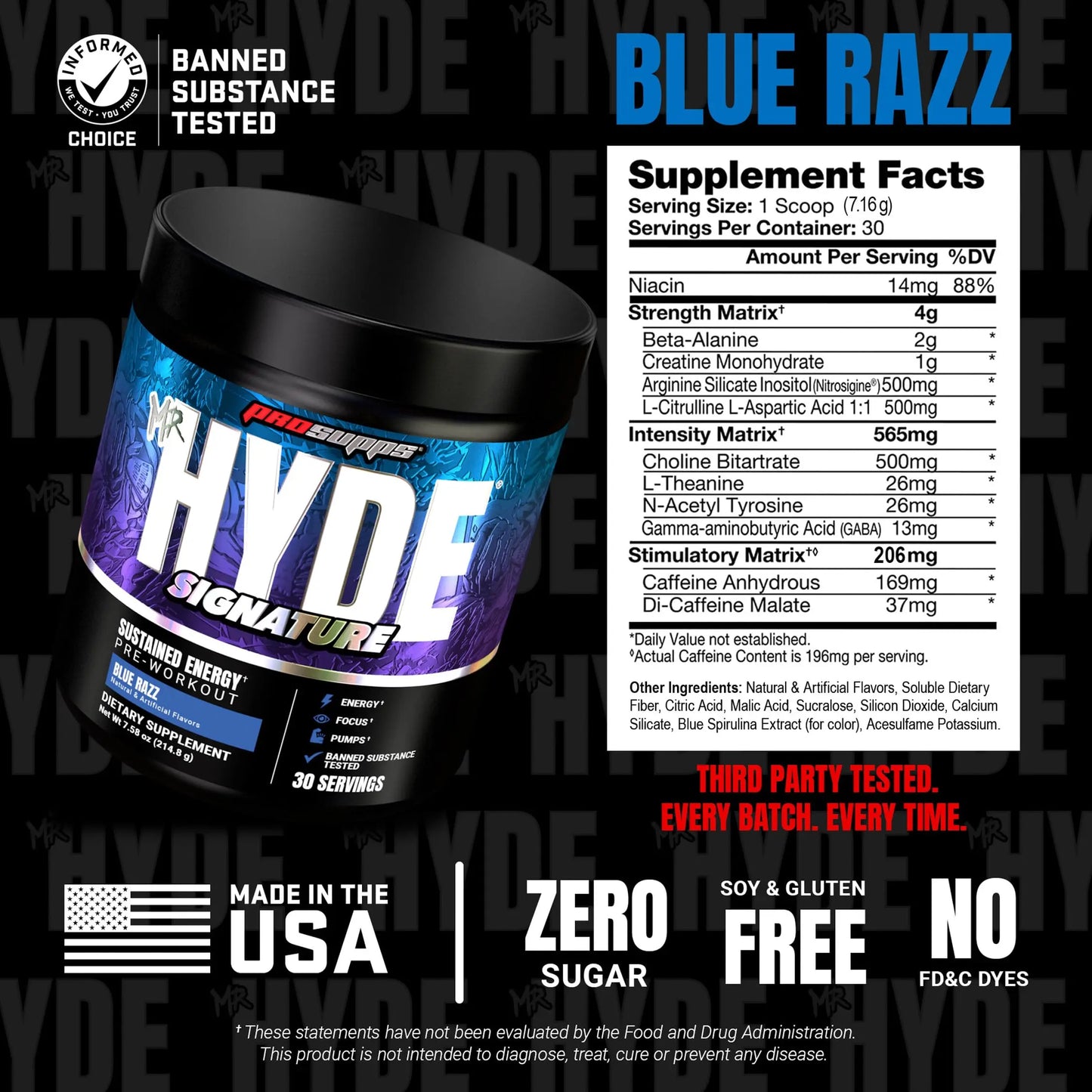ProSupps Mr. Hyde Signature Pre Workout Powder with Creatine, Beta Alanine & Caffeine - Performance, Energy & Endurance - Clean Fitness & Gym Supplements for Men & Women = ProSupps
