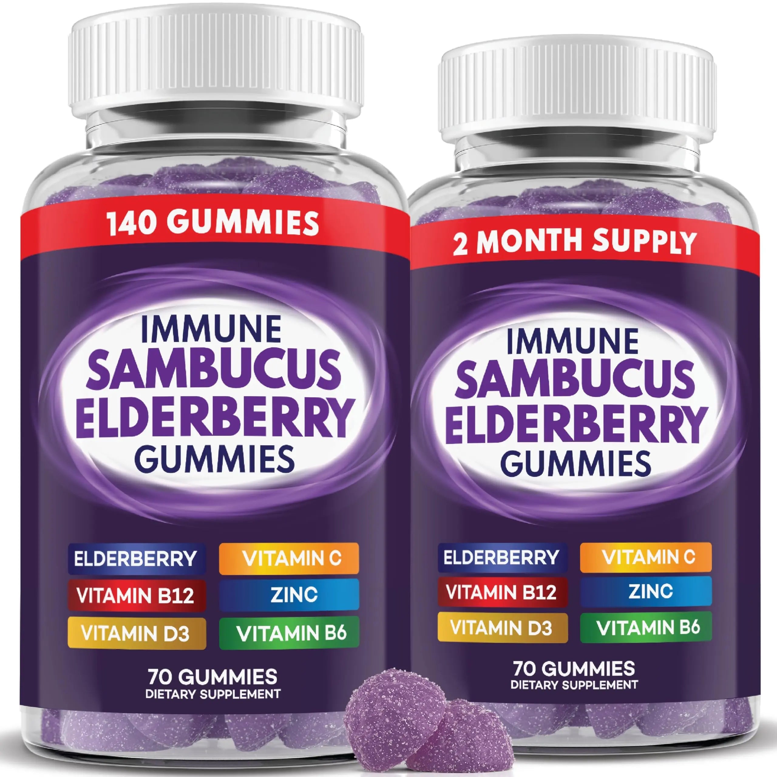 Elderberry Gummies Immune Support, Daily Support for Kids and Adults*, with Sambucus Elderberry, Zinc, Vitamin C, D3, B6, B12, Plus PAYÉ buy australia supplements