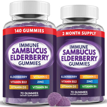 Elderberry Gummies Immune Support, Daily Support for Kids and Adults*, with Sambucus Elderberry, Zinc, Vitamin C, D3, B6, B12, Plus PAYÉ buy australia supplements