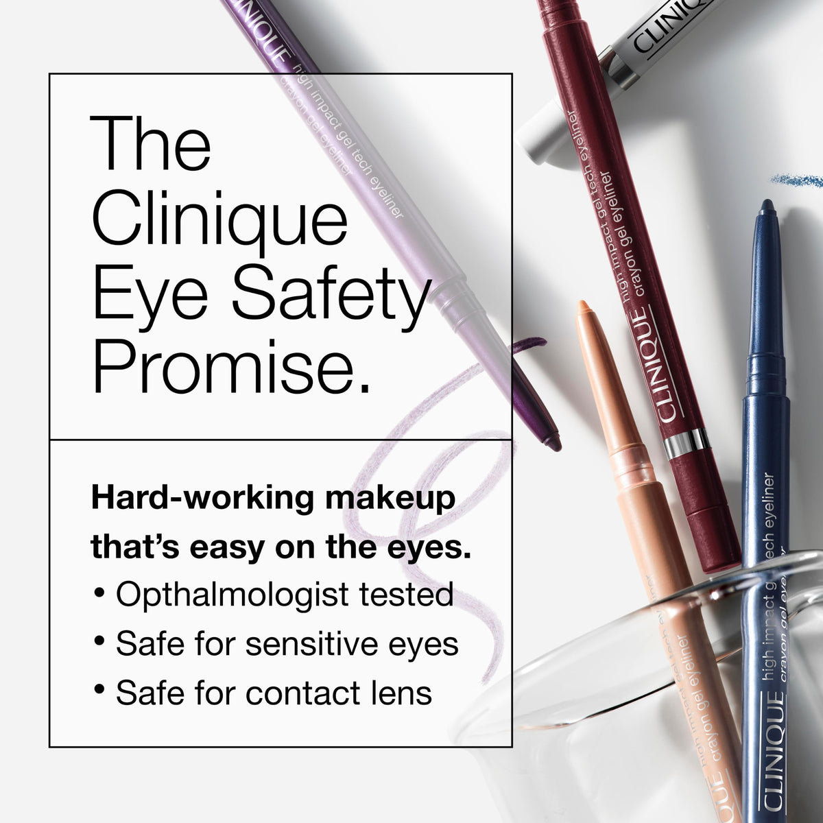Clinique High Impact Gel Tech Eyeliner Pencil | Waterproof, Smudge Resistant + Safe For Sensitive Eyes, Black Honey Clinique