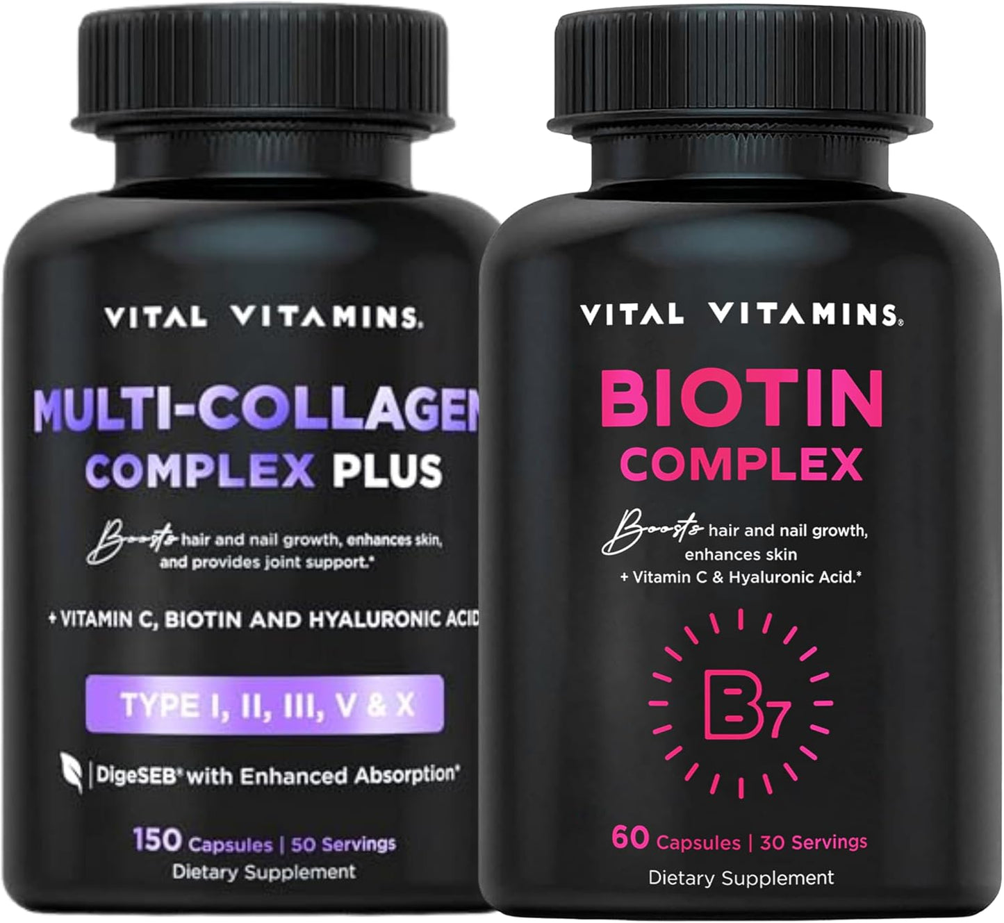 Vital Vitamins Multi Collagen Plus Pills + Biotin Complex Pills Gsupps Australia