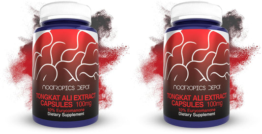 Nootropics Depot Tongkat Ali Extract Capsules | 100mg | 60 Count | 10% Eurycomanone by HPTLC | Eurycoma longifolia Root Extract