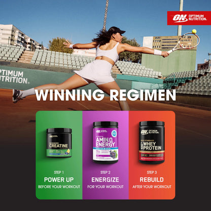 Optimum Nutrition Amino Energy Powder Plus Focus, with BCAA, Electrolytes, and Caffeine, Grape, 30 Servings (Packaging May Vary) Optimum Nutrition