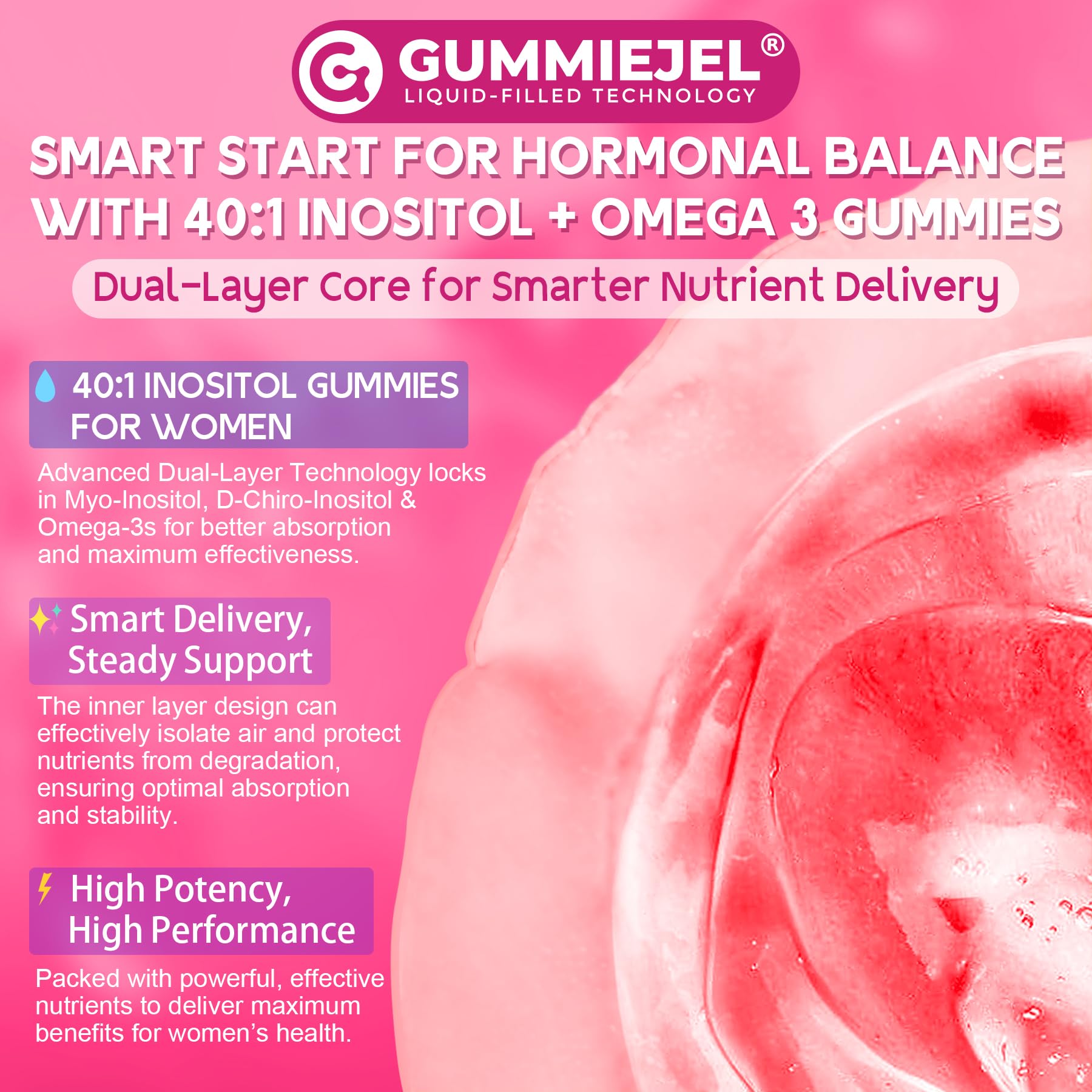 Myo-Inositol & D-Chiro Ideal 40:1, Inositol + Omega-3(3:1) Gummies, Hormone Balance for Women | Sugar Free Inositol Gummies w/Omega 3 DHA:EPA (3:1), Inositol Supplement for Cycle Health, Vegan, 60 Ct EnvyCure buy australia supplements
