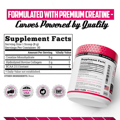 Old School Labs Creatine for Women – Post-Workout Supplement with 5000mg Creatine Monohydrate Powder, 2000mg Collagen & BCAA 2:1:1 for Strength Support & Recovery Old School Labs