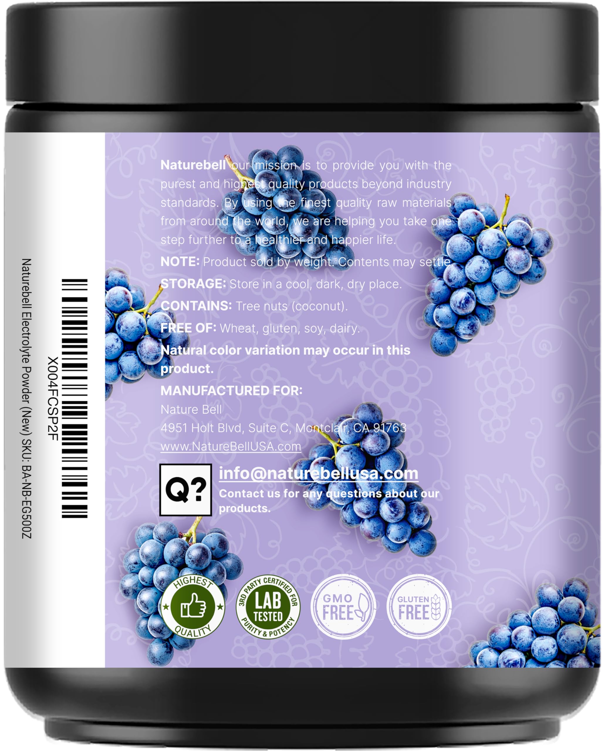 NatureBell Electrolytes Powder No Sugar, 500g (76 Servings) | Keto Fast Hydration Powder, Carnivore-Friendly Electrolyte – 1,000mg High Potassium, Minerals, NatureBell buy australia supplements