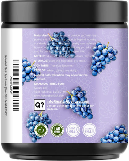 NatureBell Electrolytes Powder No Sugar, 500g (76 Servings) | Keto Fast Hydration Powder, Carnivore-Friendly Electrolyte – 1,000mg High Potassium, Minerals, NatureBell