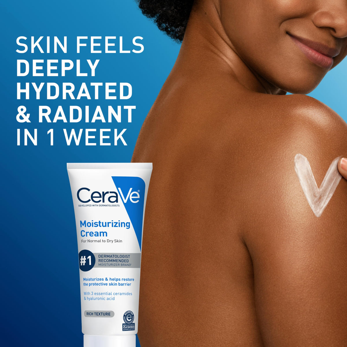 CeraVe Moisturizing Cream, Face Body Moisturizer, Normal to Dry Skin, 8 Fl Oz CeraVe