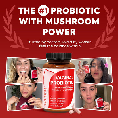 HerAure Vaginal Probiotics for Women - pH Balance, Healthy Vaginal Odor, Vaginal Flora, Yeast Balance, Women Probiotics and Prebiotics, Immune Support HerAuré
