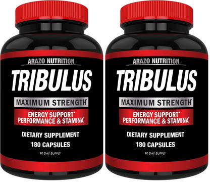 Arazo Nutrition Tribulus Terrestris 1500mg Extract Powder Per Serving – 180 Capsules - Energy Booster with Estrogen Blocker Gsupps Australia