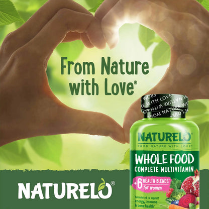 NATURELO Whole Food Multivitamin for Women - with Vitamins, Minerals, & Organic Extracts - Supplement for Energy and Heart Health NATURELO