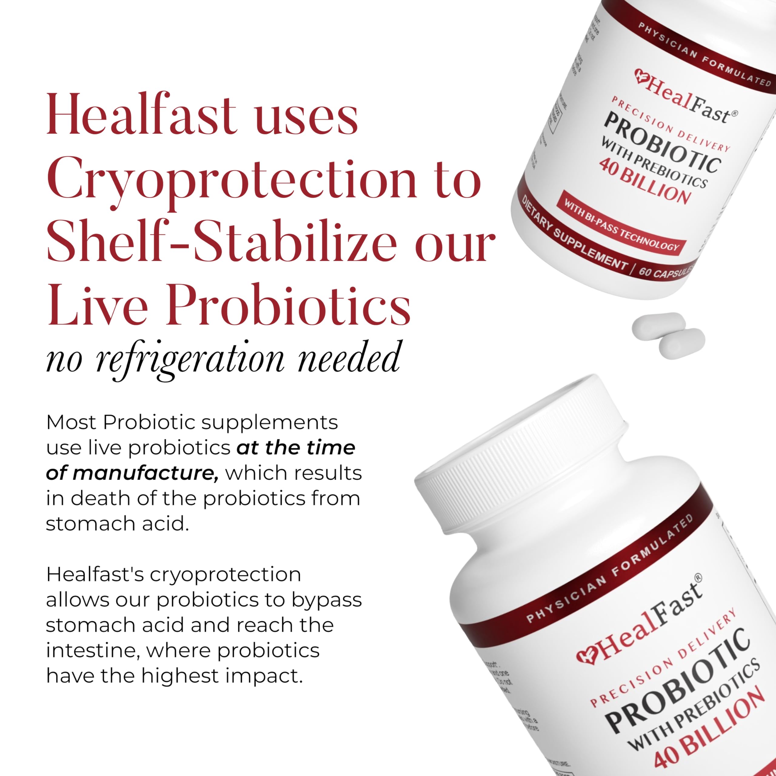 HealFast Physician Formulated Probiotic Supplement - 40 Billion CFU - Live Prebiotics and Probiotics for Men and Women - Probiotics for Gut Health - Non-GMO and Vegan - 30 Day Supply HealFast buy australia supplements