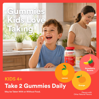 SmartyPants Kids Multivitamin Gummies with Omega 3 DHA/EPA, Vitamins D3, C, B12, B6, A, K, and Zinc, Gluten Free, Clean Label, Three Fruit Flavors, 60 Gummies (30 Day Supply) Gsupps Australia