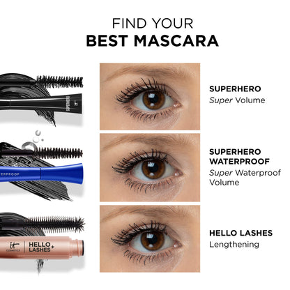 IT Cosmetics Superhero Volumizing Mascara - Black (Full Size, 0.3 fl oz) IT Cosmetics