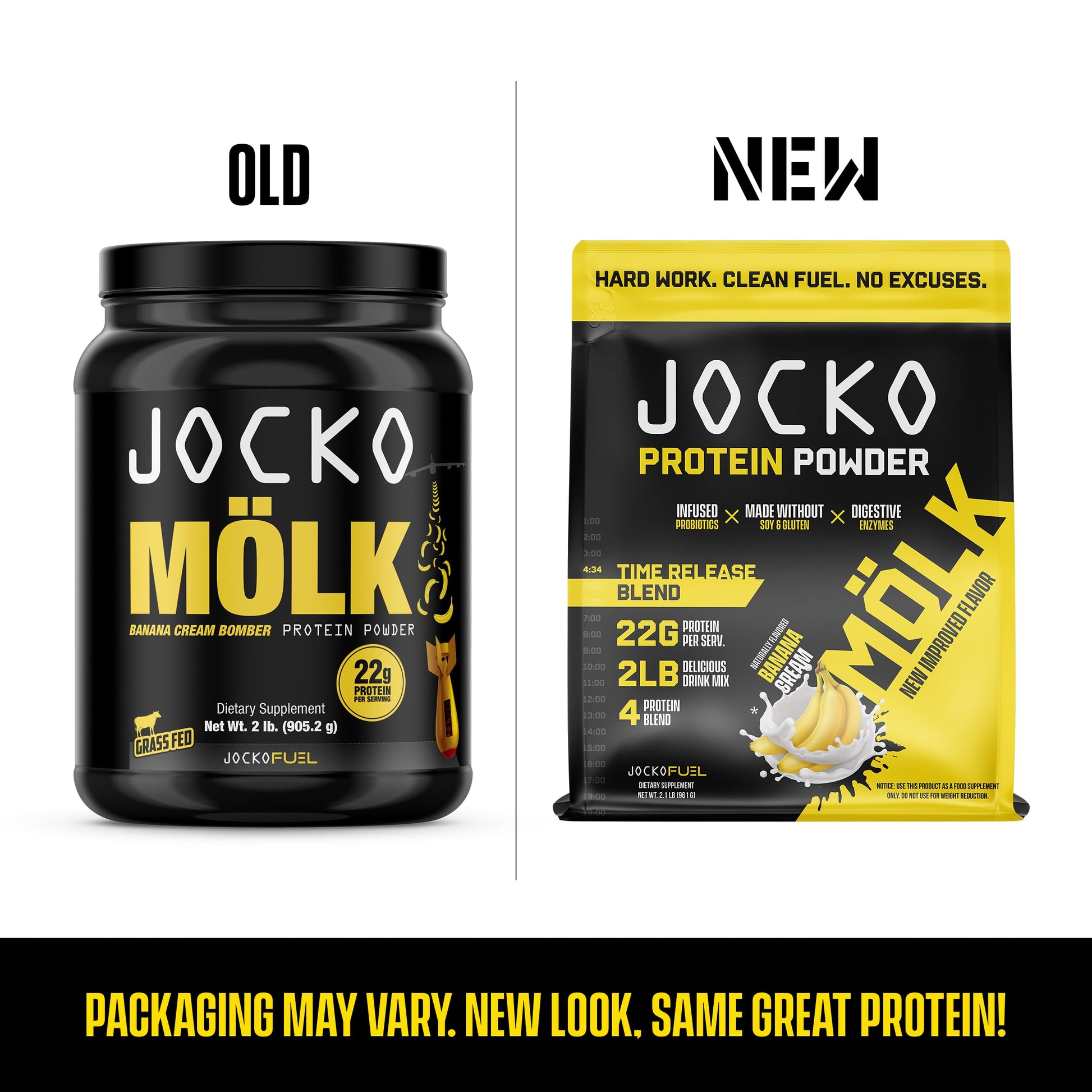 Jocko Mölk Whey Protein Powder (Banana Cream) - Keto, Probiotics, Grass Fed, Digestive Jocko Fuel buy australia supplements