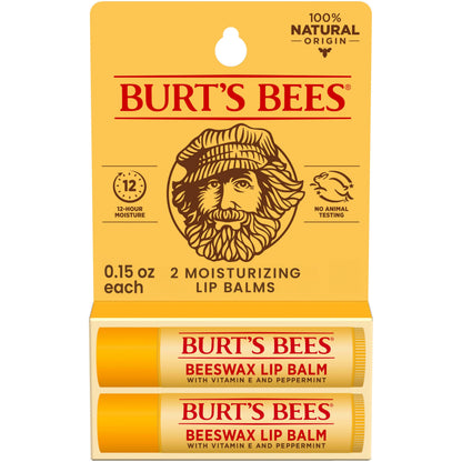 Burt's Bees Lip Balm, Original Beeswax, 0.15 oz., 2 Tubes Burt's Bees