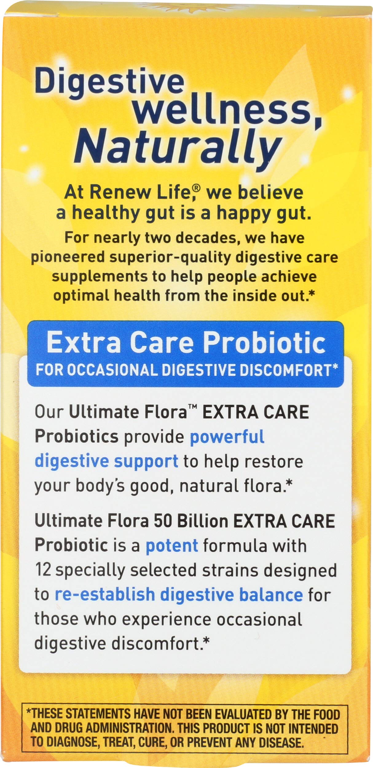 Renew Life Extra Care Digestive Probiotic Capsules, 50 Billion CFU Guaranteed, Daily Supplement Supports Immune, Digestive, Respiratory Health(1), L. Rhamnosus GG, Dairy, Soy and Gluten-Free, 90 Count | 90 Vegetarian Capsules | Supports Digestive, Immune Gsupps Australia