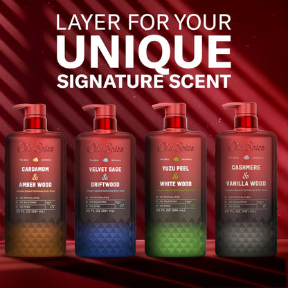 Old Spice Body Wash for Men, The Spice Alchemist Collection, 24/7 Cologne Infused Hydration, No Trade Off Formula, Free of Phthalates Silicones & Dyes, Cashmere + Vanilla Wood Scent, 20 oz Old Spice