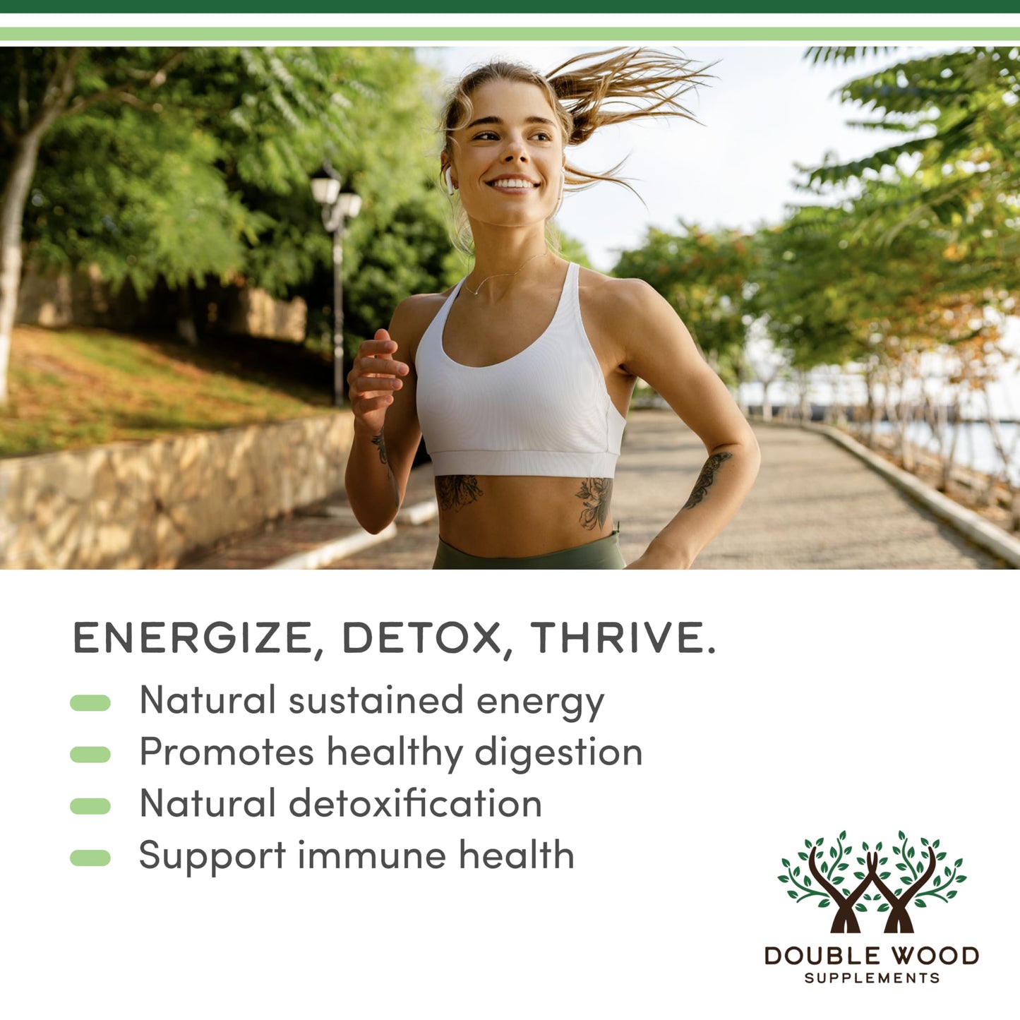 Chlorophyll Liquid Drops - for Digestion, Gut Health, Energy and Detox - Vegan Safe Double Wood Supplements