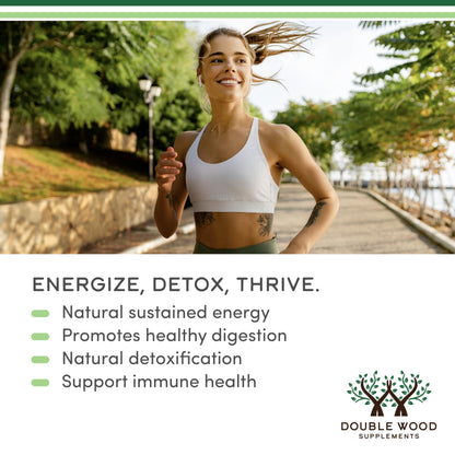 Chlorophyll Liquid Drops - for Digestion, Gut Health, Energy and Detox - Vegan Safe Double Wood Supplements