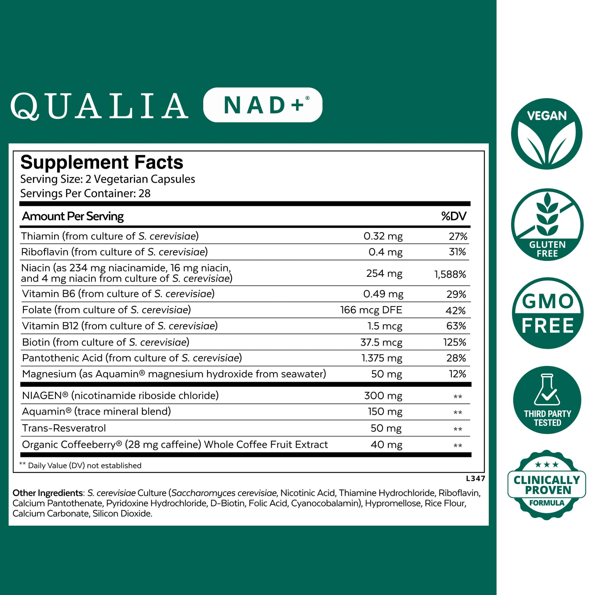 Qualia NAD Supplement — Clinically Proven to Boost NAD+ up to 67%. Optimized Aging, Energy, Focus. Elite NAD+ Booster Ingredients Nicotinamide Riboside (NIAGEN), Niacin, Niacinamide (1 Month Supply) QUALIA LIFE SCIENCES buy australia supplements