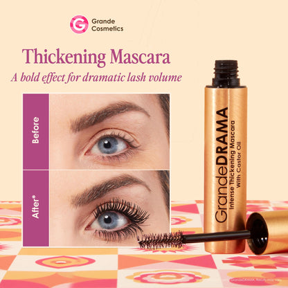 Grande Cosmetics GrandeDRAMA Intense Thickening Mascara, Black, 0.32 oz Grande Cosmetics